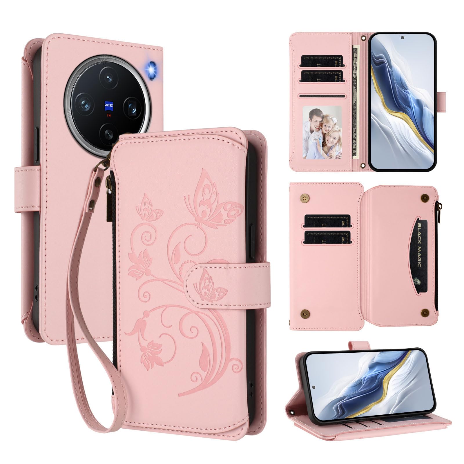 Amazon.com: Wallet Case for VIVO X200 Pro Mini Lanyard Strap Card